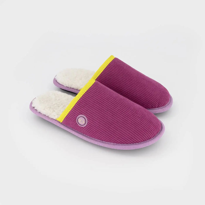 CHAUSSONS EN VELOURS CÔTELES - Violet par BILLYBELT • cocooning, FROID, NEW