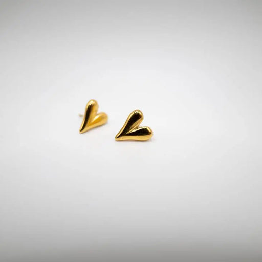 Clous d’oreilles en forme de cœur doré par DUESTELLE ITALIA • accessoires, bijoux, dressing,