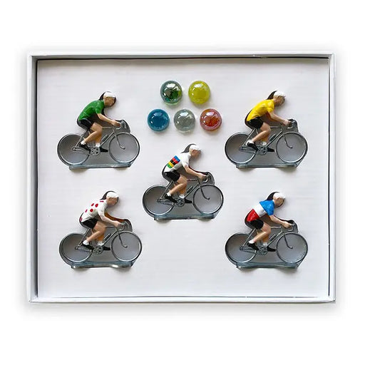 Coffret 5 cyclistes par BERNARD & EDDY • billes, couleurs, eduquer, enfant, joyeux