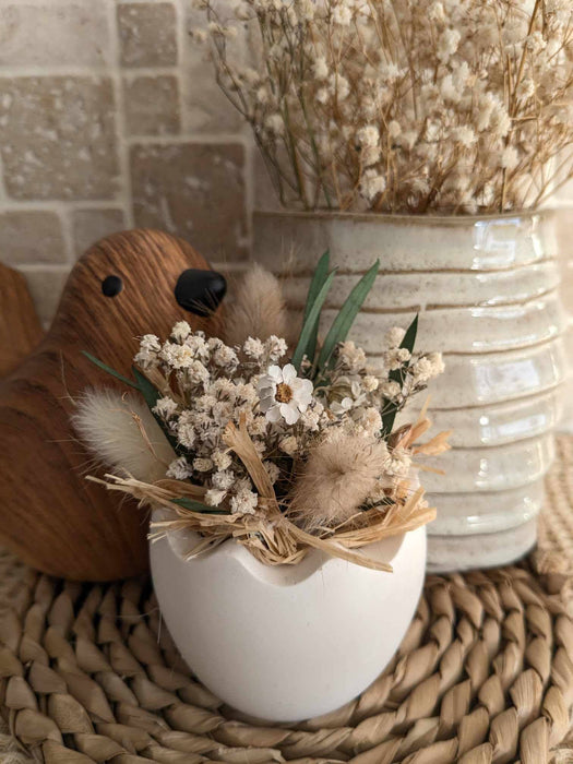 Décoration – coquille d’œuf + fleurs séchées