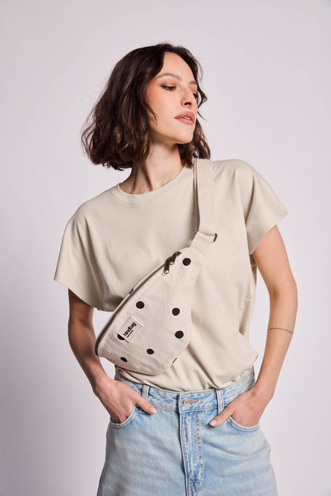 Sac banane Olivia Pois écru