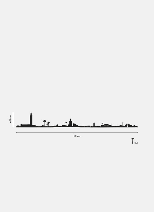 Décor Mural - Skyline Marrakech - Black (50cm) par THE LINE • AFRIQUE, DECORATION, made in france,
