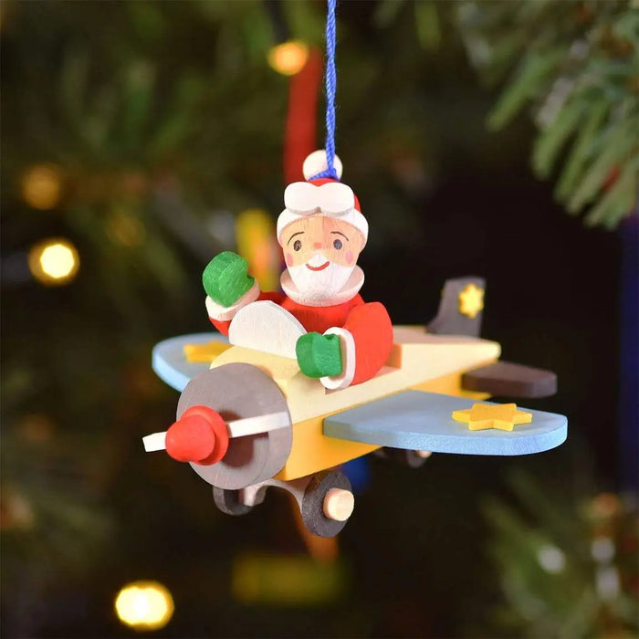 DECORATION DE SAPIN -LUTIN/AVION - par GRAUPNER HOLZMINIATUREN • accessoires, bois, boite a musique,