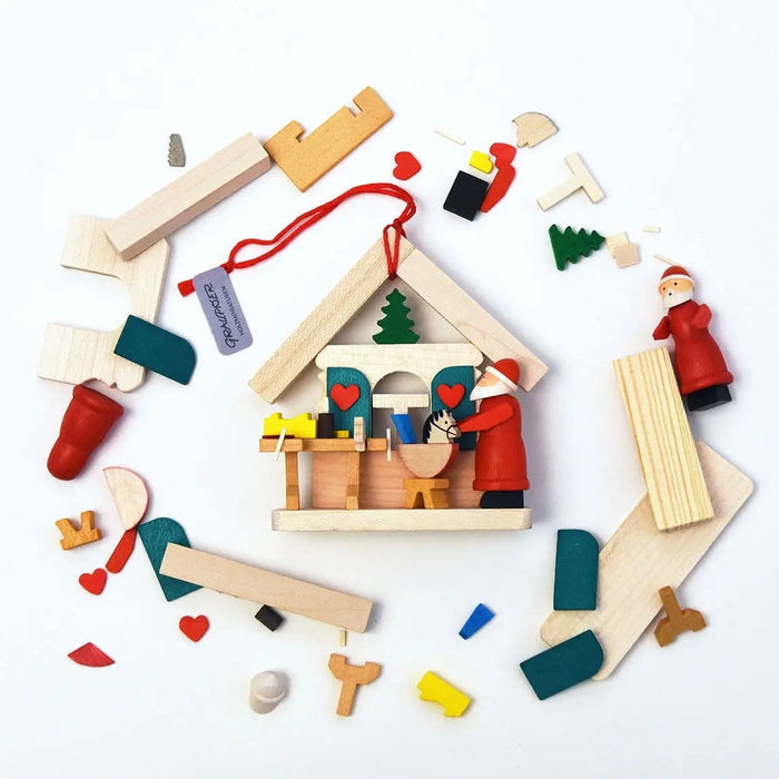 DECORATION DE SAPIN -PERE NOËL /MAISON -6 MOTIFS DIFFERENTS par GRAUPNER HOLZMINIATUREN • 