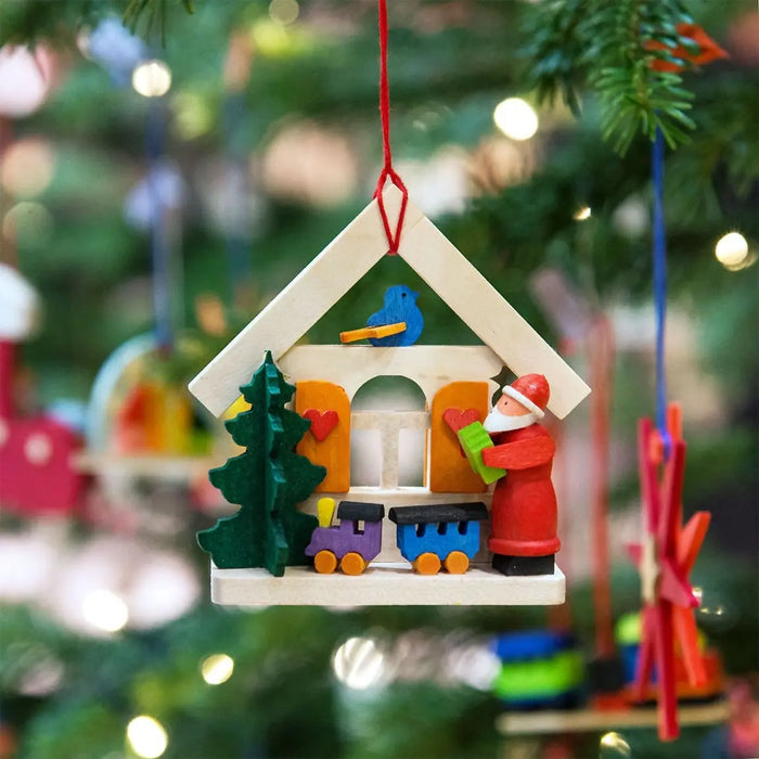 DECORATION DE SAPIN -PERE NOËL /MAISON -6 MOTIFS DIFFERENTS par GRAUPNER HOLZMINIATUREN • 