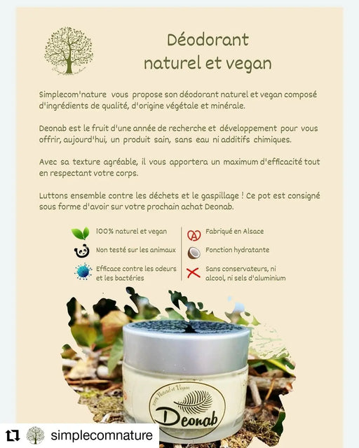 Déodorant naturel et vegan par SIMPLECOMNATURE • environnement, frais, made in france, nature,