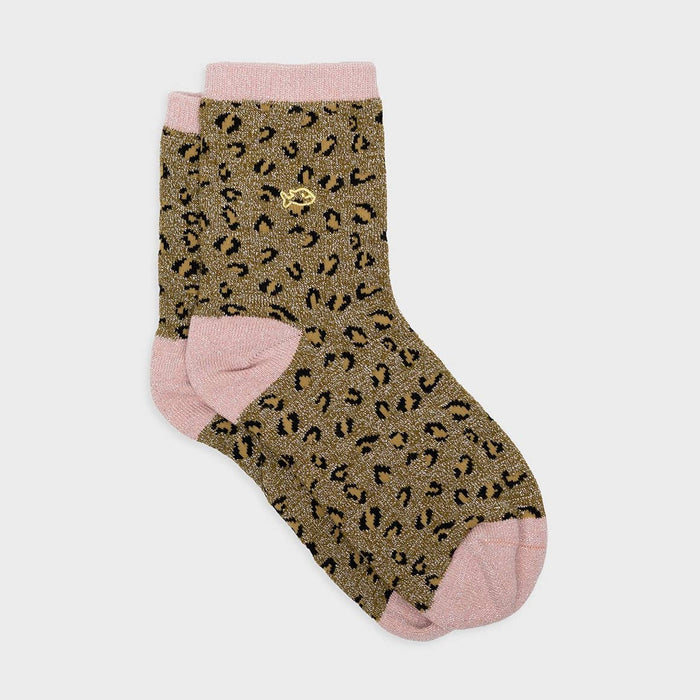 Chaussettes léopard pailletées