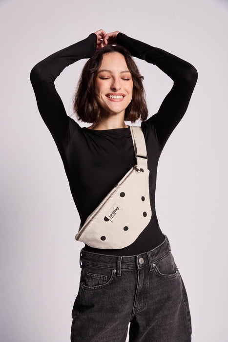 Sac banane Olivia Pois écru