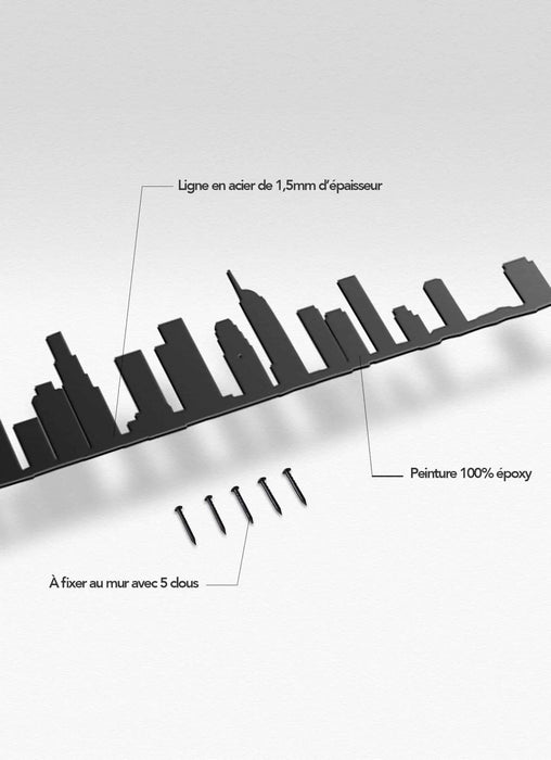 FIXATION MURALE 125CM ’LOS ANGELES’ - NOIR par The Line • décoration murale, fêtedespères, 