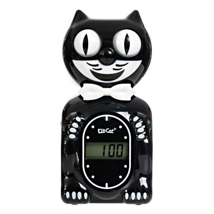 Horloge d’alarme numérique Solar Kit-Cat — noir classique par KIT CAT KLOCK • chat, chaton,