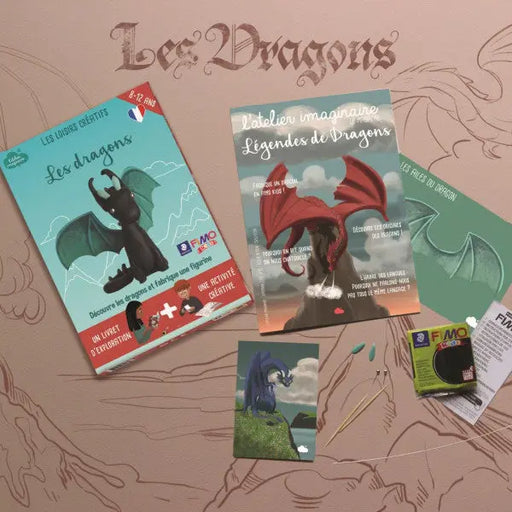 KIT CREATIF - LES DRAGONS par L’ATELIER IMAGINAIRE • activité, beau, coloriage, colorier, enfant