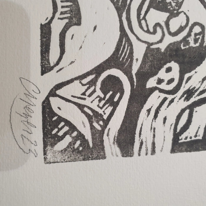 LINOGRAVURE - Opium par CYRILLE MEYER • affiche, ALSACE, fabriqué à la main, handmade, love