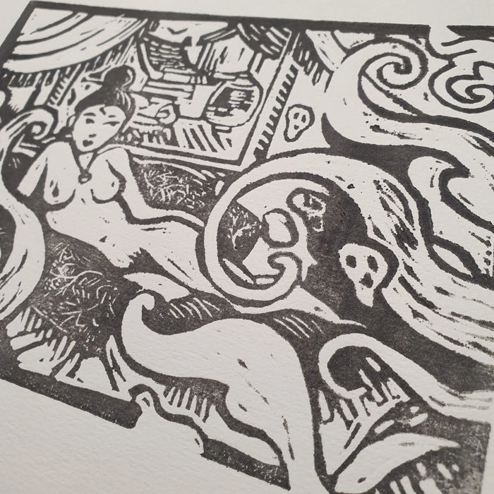 LINOGRAVURE - Opium par CYRILLE MEYER • affiche, ALSACE, fabriqué à la main, handmade, love