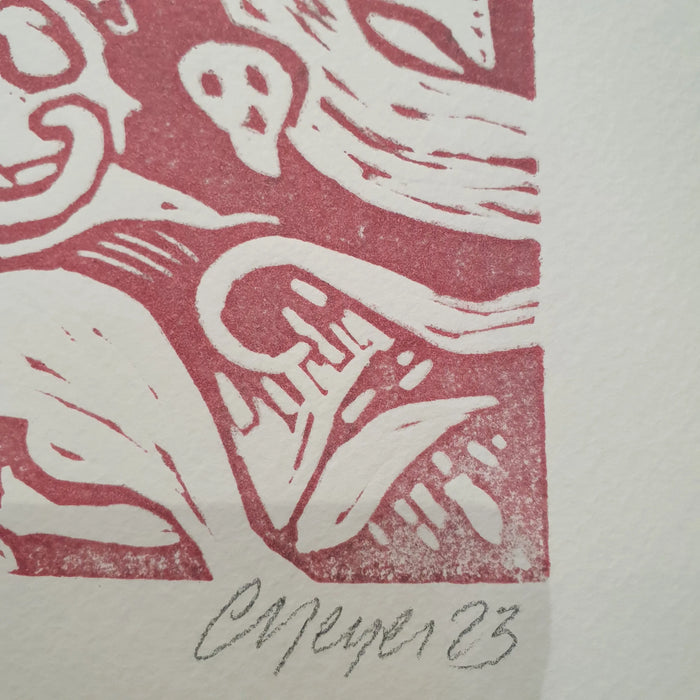 LINOGRAVURE - Opium par CYRILLE MEYER • affiche, ALSACE, fabriqué à la main, handmade, love