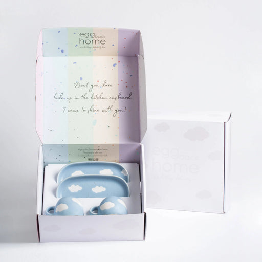 Lot de 2 tasses à expresso Cloud et mini-plateaux par EGG BACK HOME • café, CLOUD, EXPRESSO,