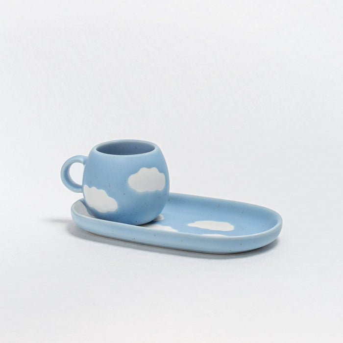 Lot de 2 tasses à expresso Cloud et mini-plateaux par EGG BACK HOME • café, CLOUD, EXPRESSO,
