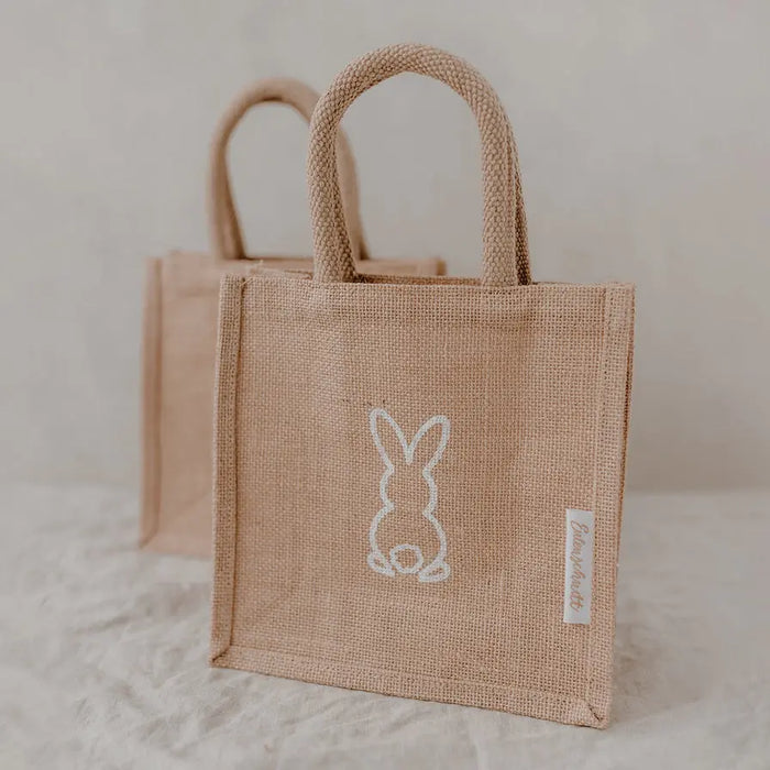 Mini cabas en jute Tulip & Lapin - Lot de 2 par EULENSCHNITT • -15%, café, déco, happyeaster,