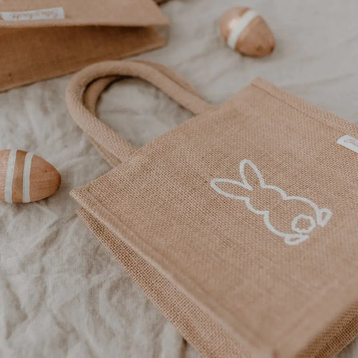 Mini cabas en jute Tulip & Lapin - Lot de 2 par EULENSCHNITT • -15%, café, déco, happyeaster,