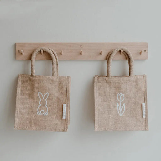 Mini cabas en jute Tulip & Lapin - Lot de 2 par EULENSCHNITT • -15%, café, déco, happyeaster,