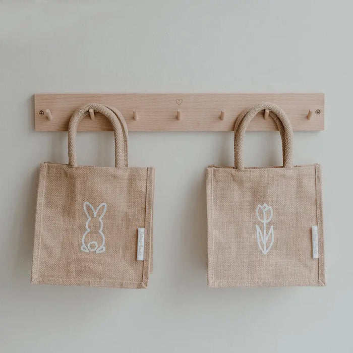 Mini cabas en jute Tulip & Lapin - Lot de 2 par EULENSCHNITT • -15%, café, déco, happyeaster,