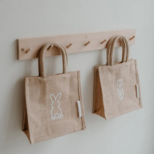 Mini cabas en jute Tulip & Lapin - Lot de 2 par EULENSCHNITT • -15%, café, déco, happyeaster,