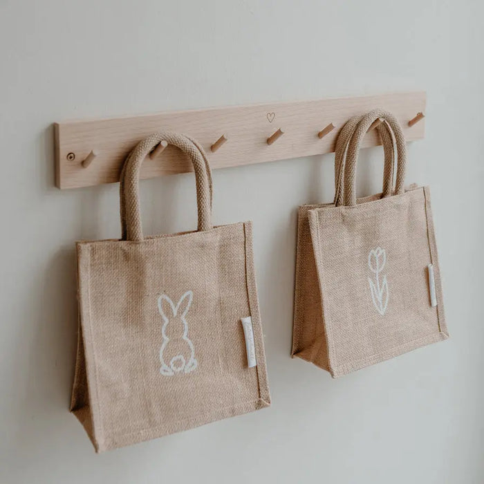 Mini cabas en jute Tulip & Lapin - Lot de 2 par EULENSCHNITT • -15%, café, déco, happyeaster,