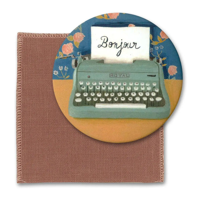 MIROIR DE POCHE ROYAL POCHETTE CANNELLE par MELANIE VOITURIEZ • beau, fabriqué à la main, Femme, 