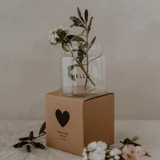Petit vase en verre - Hello par EULENSCHNITT • beau, célébrer, fabriqué à la main, handmade,