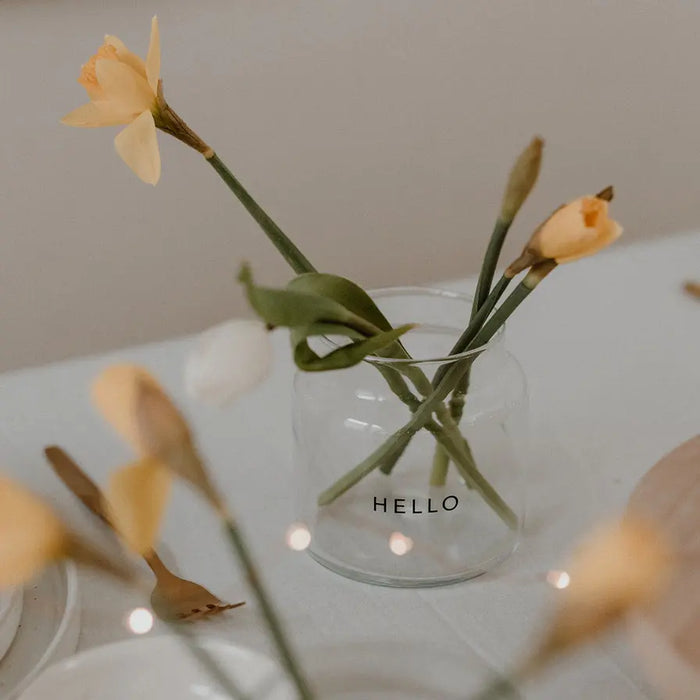 Petit vase en verre - Hello par EULENSCHNITT • beau, célébrer, fabriqué à la main, handmade,