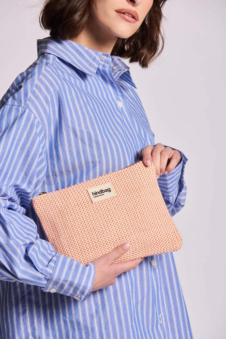 Pochette Ema - Tressage corail