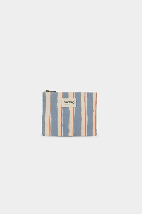 Pochette Lou - Rayures Orange et Bleu