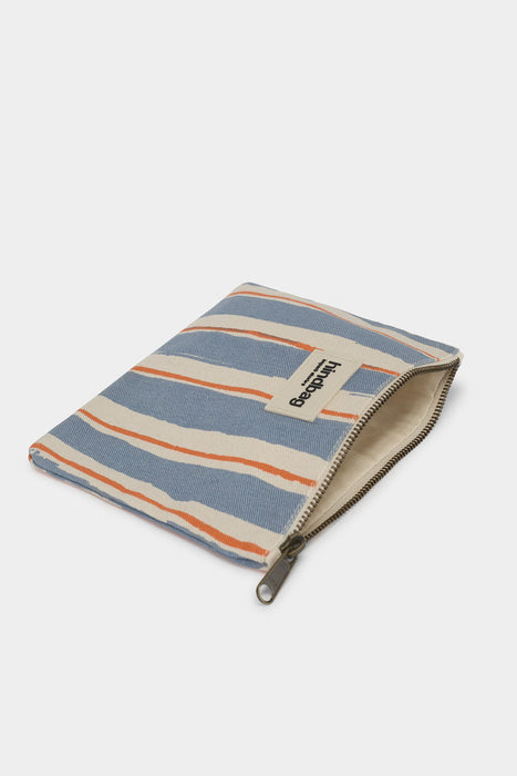 Pochette Lou - Rayures Orange et Bleu