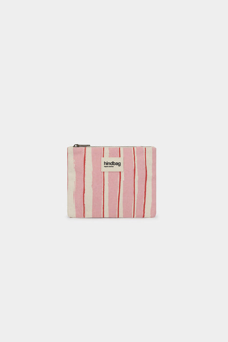 Pochette Lou - Rayures Rouge et Rose