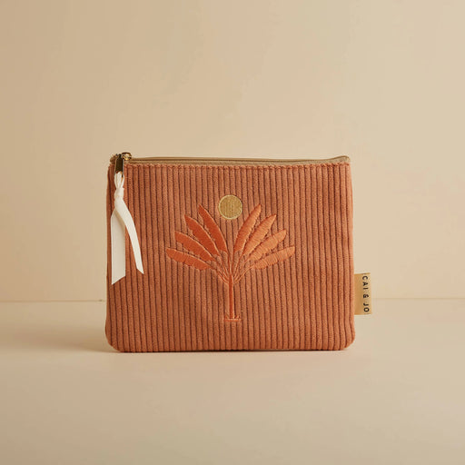 Pochette en velours côtelé rose poudré - Palmera Sun par Collection PREMIER ETAGE • CAI&JO, NEW,
