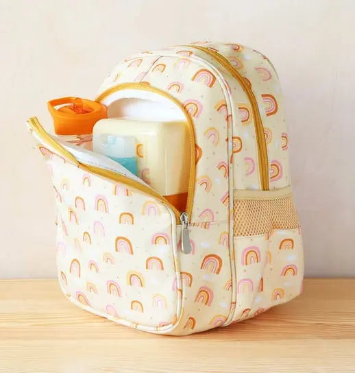 Sac à dos arcs en ciel (avec compartiment isotherme) par A LITTLE LOVELY COMPANY • arc-en-ciel, BACK