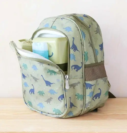 Sac à dos dinosaures (avec compartiment isotherme) par A LITTLE LOVELY COMPANY • BACK TO SCHOOL, 