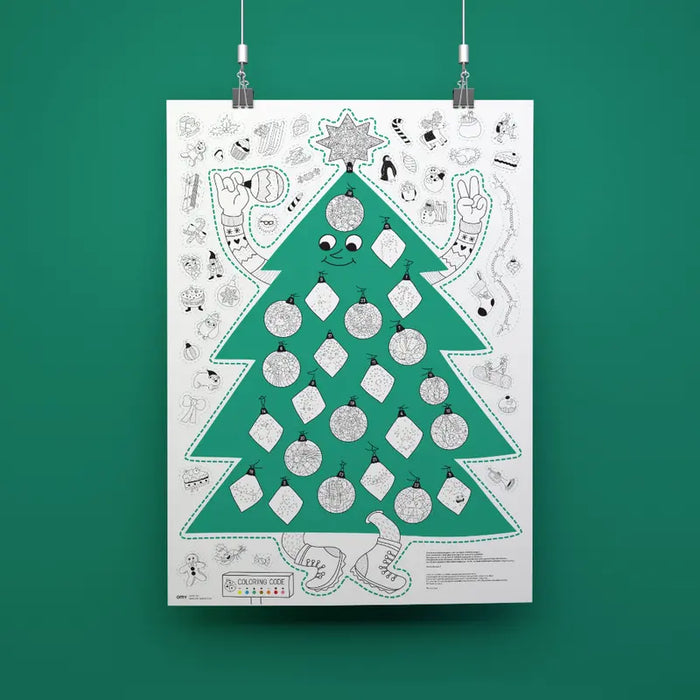 SAPIN GÉANT - POSTER par OMY Design and Play • beau, carte, CHRISTMAS, coloriage, colorier