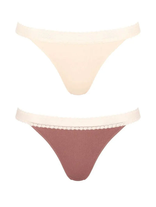 SLOGGI GO RIBBED Tanga (x2) par • accessoire, beau, Lingerie, mode, NEW