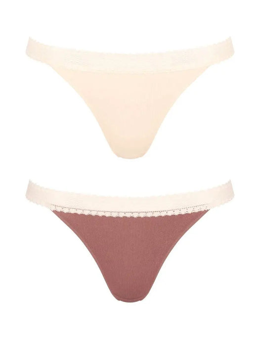 SLOGGI GO RIBBED Tanga (x2) par • accessoire, beau, Lingerie, mode, NEW