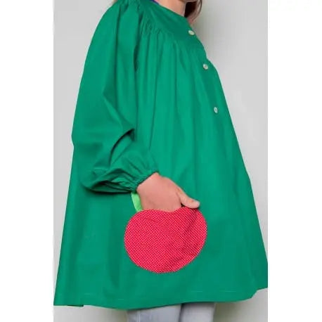 Tablier ecole fille Petite Pomme - verte par PETITE SECTION • -30%, BACK TO SCHOOL, beau, blouse, 