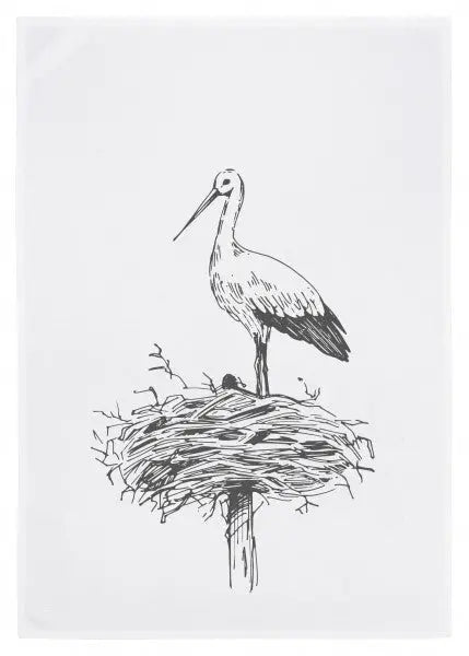 TORCHON - CIGOGNE gris par 17;30 • ALSACE, CHRISTMAS, COOK AND YOU, ECO FRIENDLY, ETUI