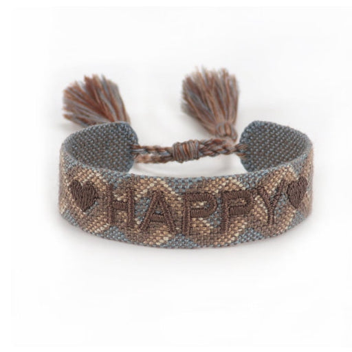 BRACELET TISSE BOHO - HAPPY - COFFEE CUP par KEEWEE • accessoire, Accesssoires mode mixte, beau, 